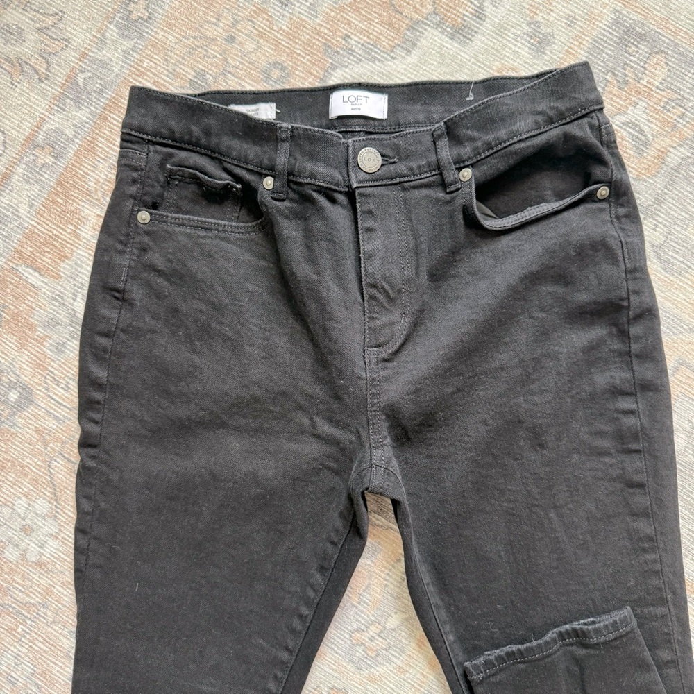Loft Outlet Mid Rise Petite Skinny Jeans - Picture 5 of 9
